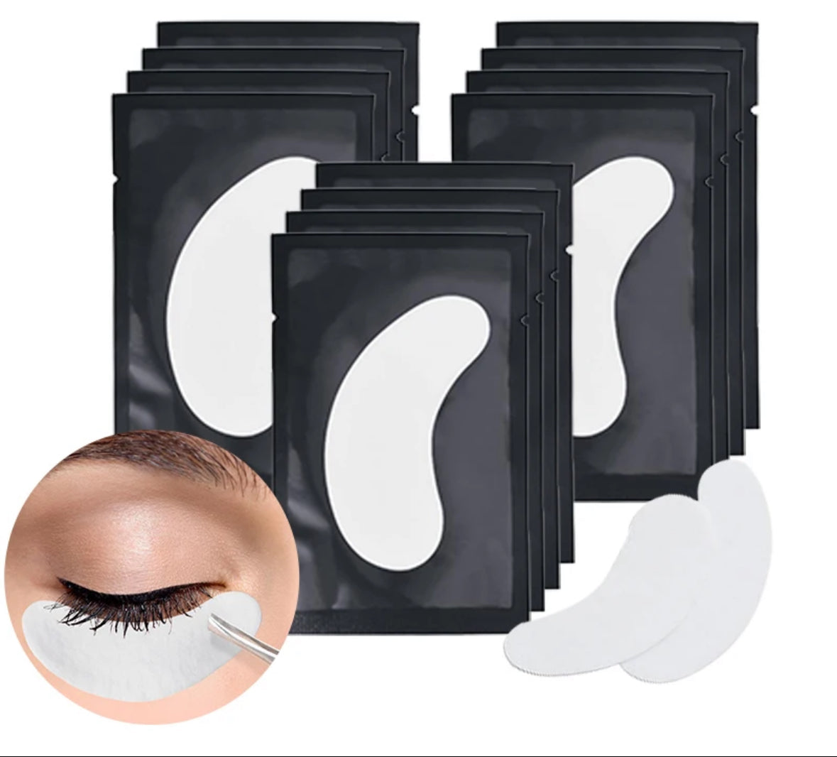 Augenpads für WImpernverlängerung Hauptbild mit schwarzer Verpackung gute haftung