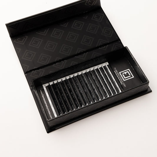 Matt schwarz 0,07 Volumen Silk Wimpern (Mixbox)