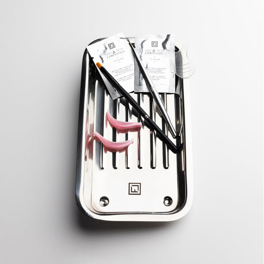 metall tray für Wimpern und Lashlift utensilien in edlem Design