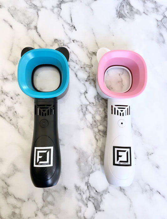 Handventilator mit katzenohren weiss und schwarz