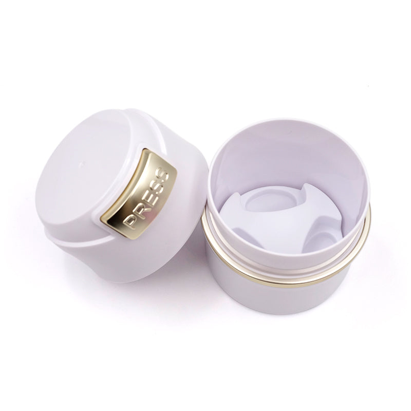 luftdichte Wimpernkleber Box Glue Container weiss gold / grau