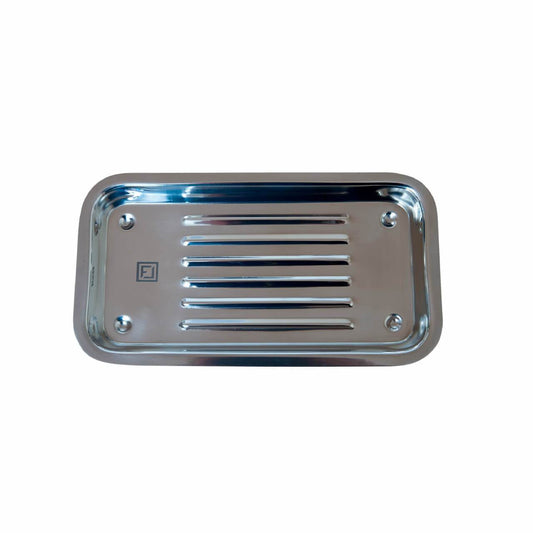 metall tray für Wimpern und Lashlift utensilien in edlem Design seitliche ansicht.