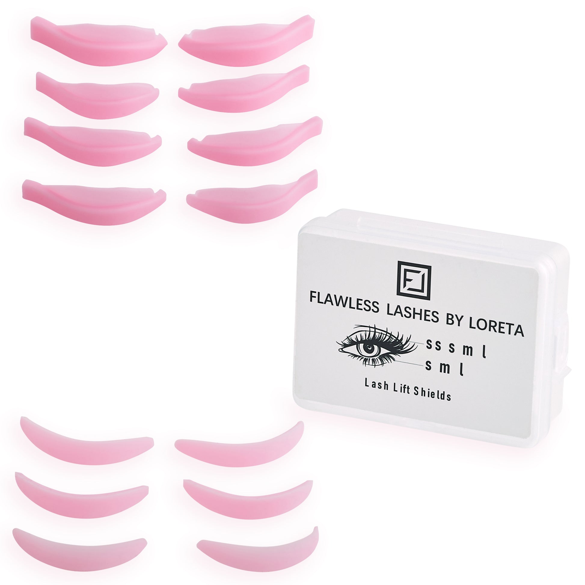 Selbsthaftende Silikon Pads Rosa Gr. M, L-Curl, 4 Paare, M