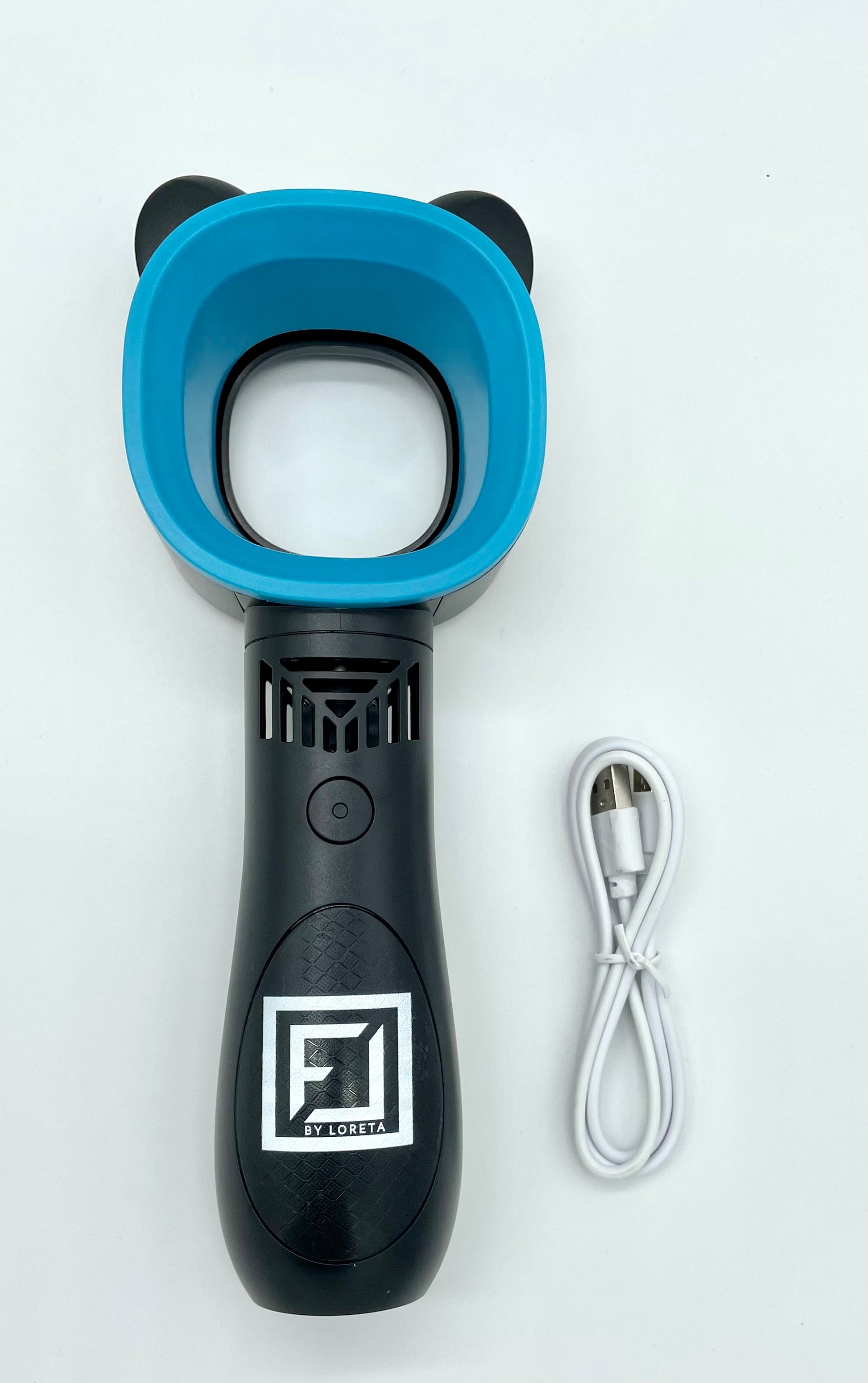 wimpern ventilator schwarz frontalansicht mit Kabel
